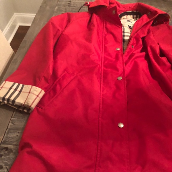 burberry red raincoat